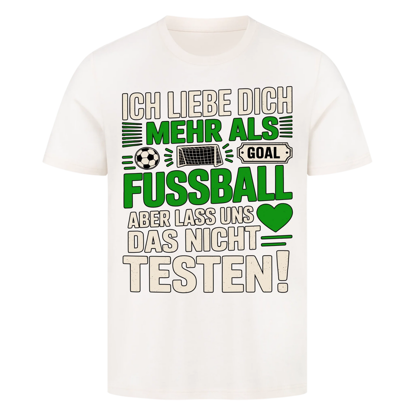 Ich liebe dich mehr als Fussball premium T-Shirt
