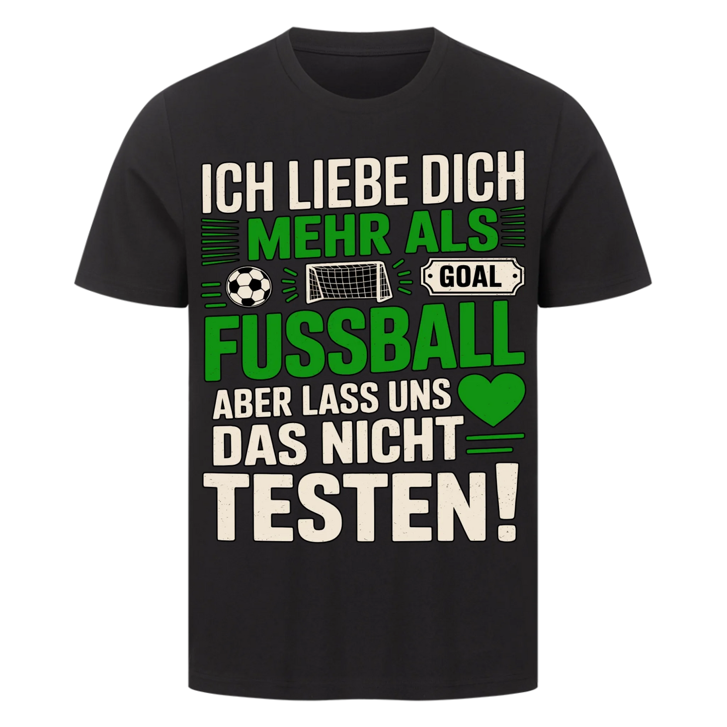 Ich liebe dich mehr als Fussball premium T-Shirt