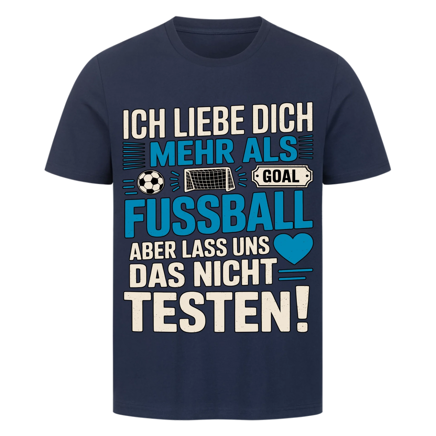 Ich liebe dich mehr als Fussball premium T-Shirt