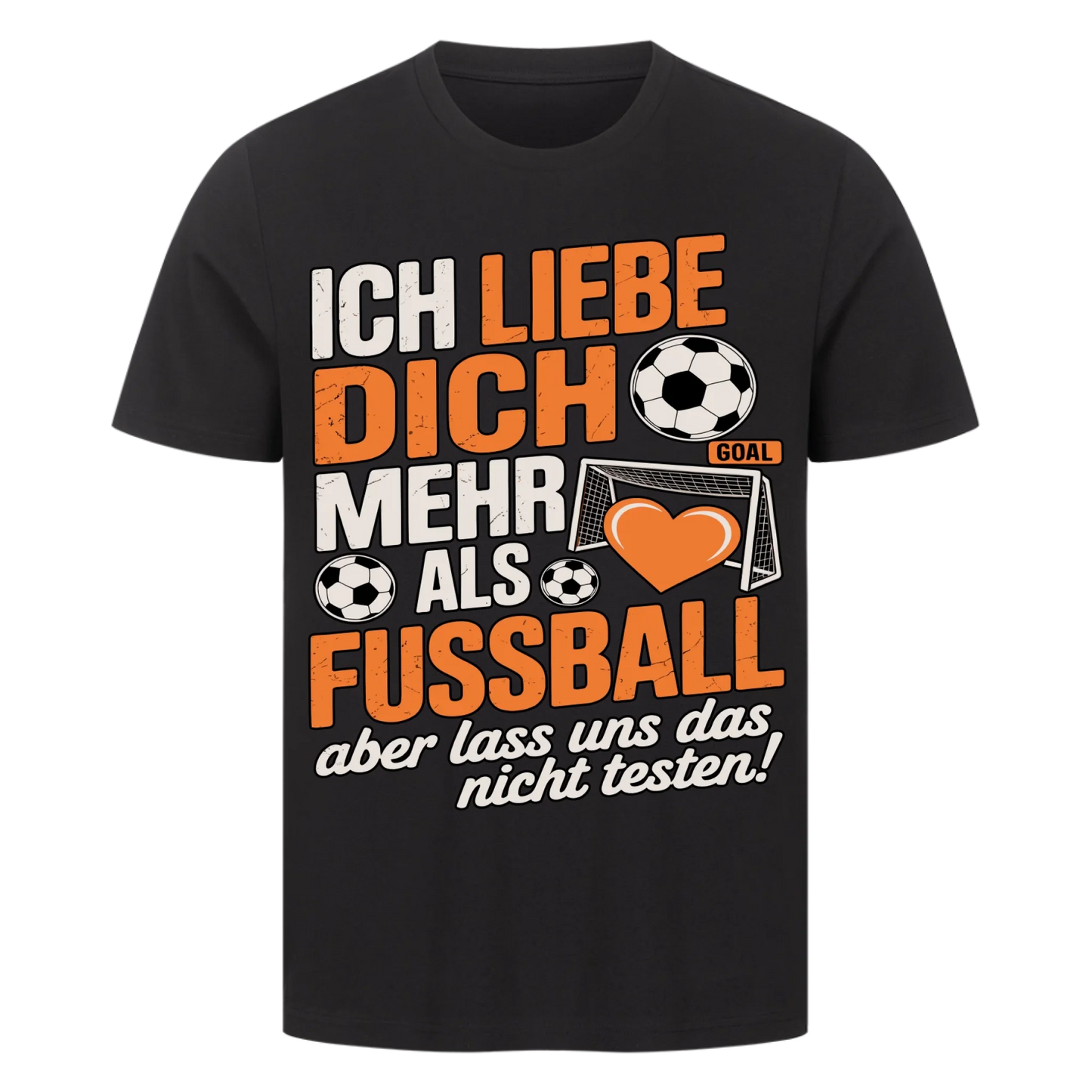 Ich liebe dich mehr als Fussball premium T-Shirt