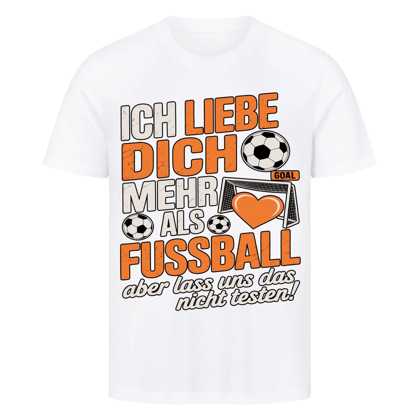 Ich liebe dich mehr als Fussball premium T-Shirt