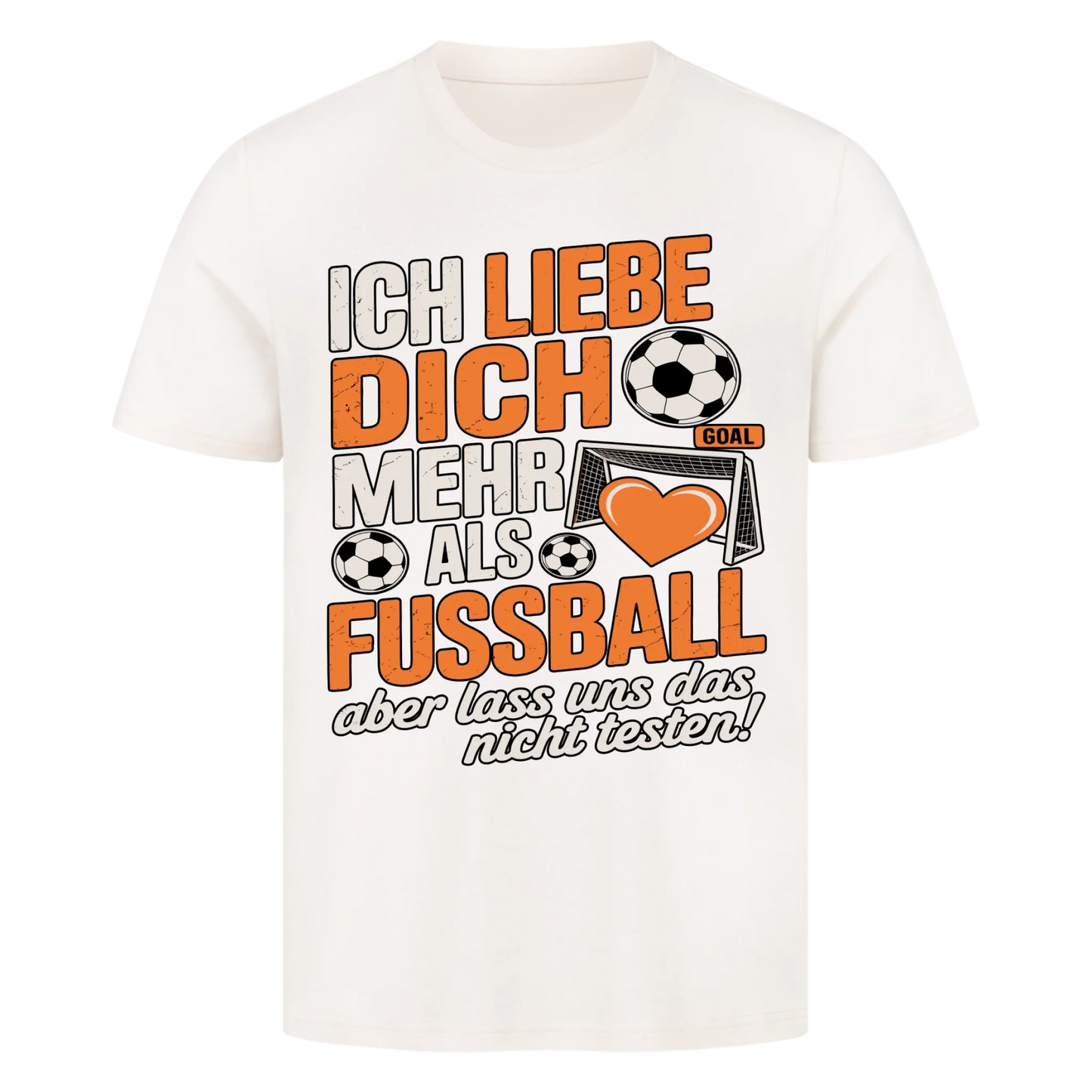 Ich liebe dich mehr als Fussball premium T-Shirt