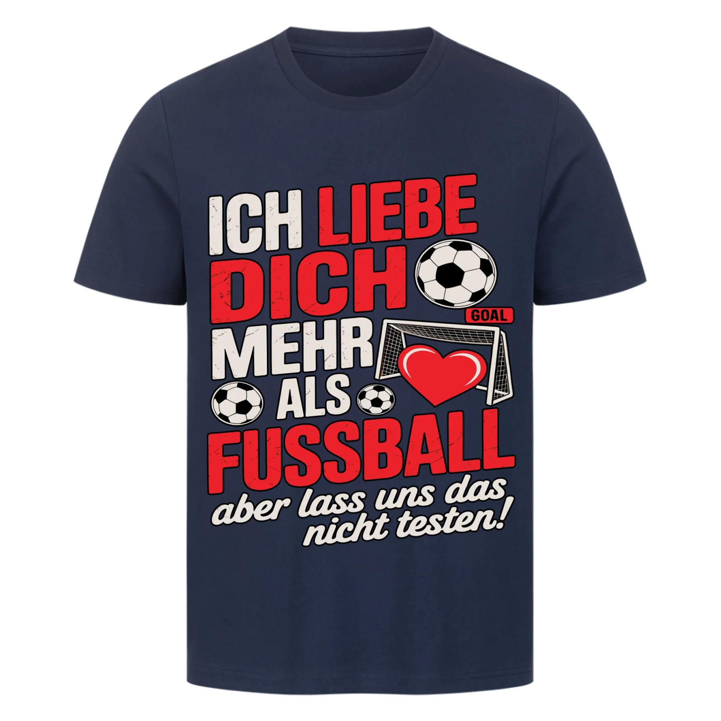 Ich liebe dich mehr als Fussball premium T-Shirt