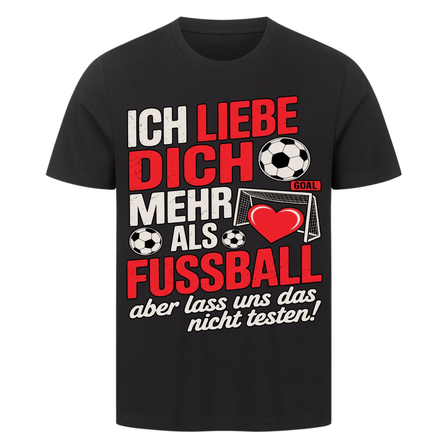 Ich liebe dich mehr als Fussball premium T-Shirt