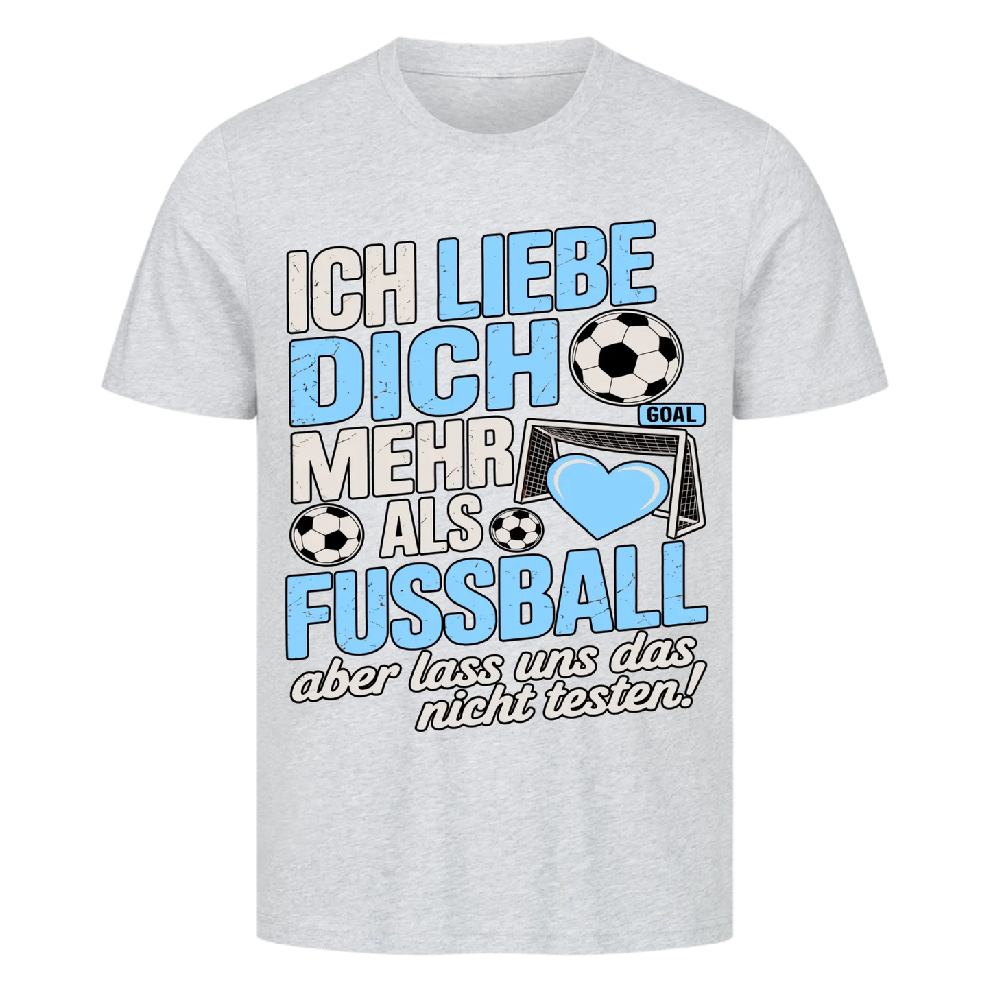 Ich liebe dich mehr als Fussball premium T-Shirt