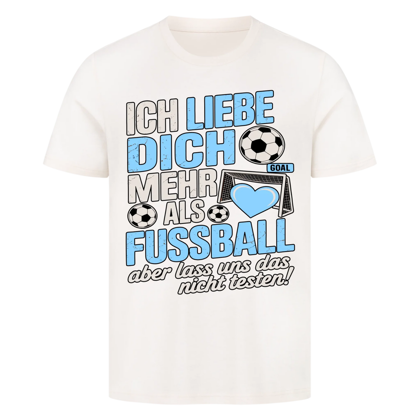 Ich liebe dich mehr als Fussball premium T-Shirt
