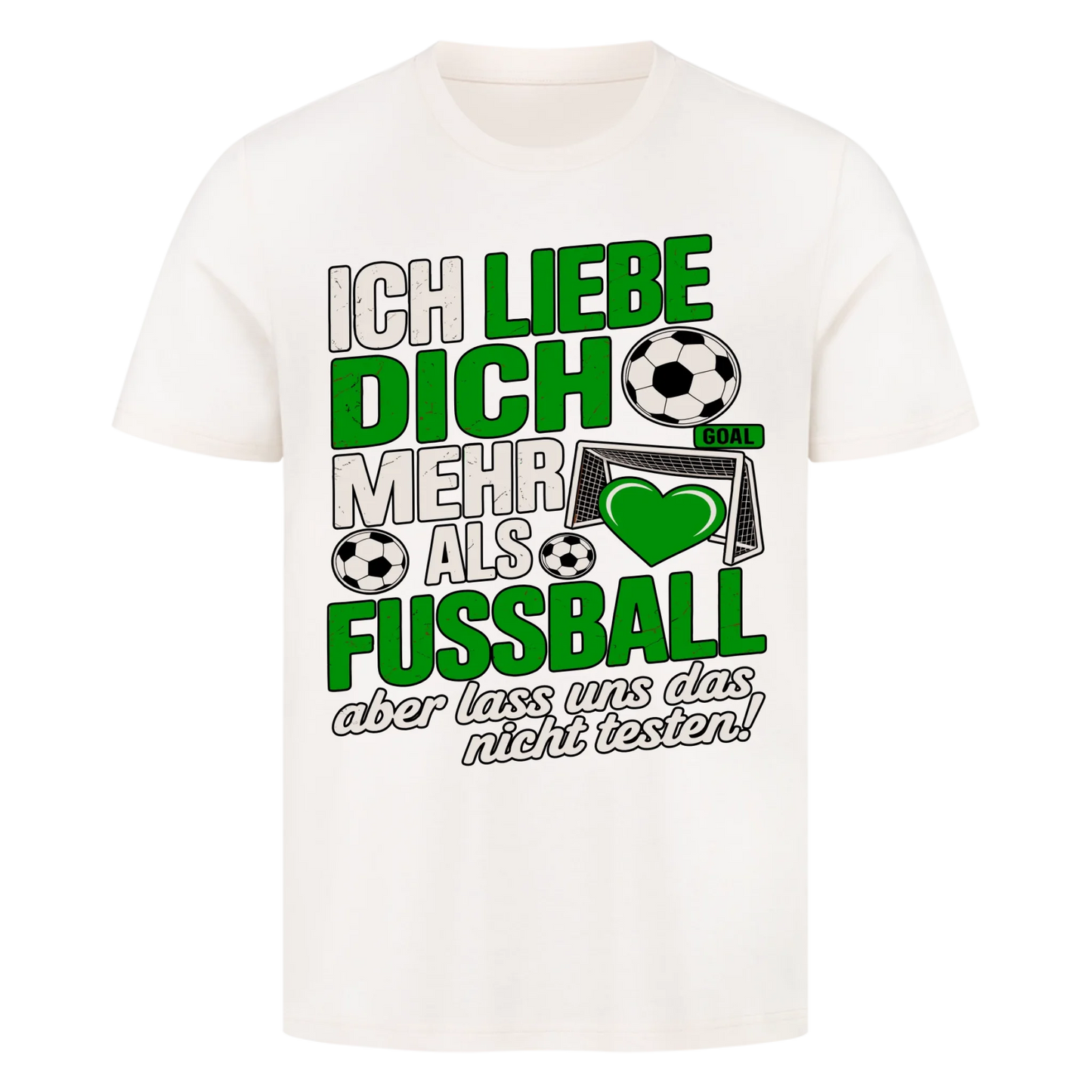 Ich liebe dich mehr als Fussball premium T-Shirt
