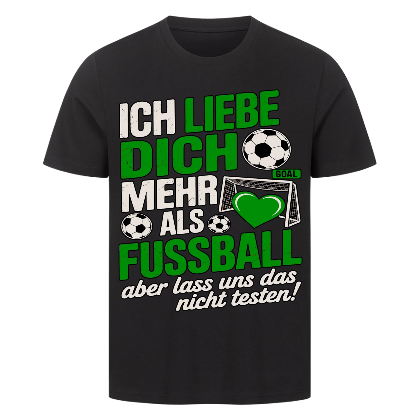 Ich liebe dich mehr als Fussball premium T-Shirt