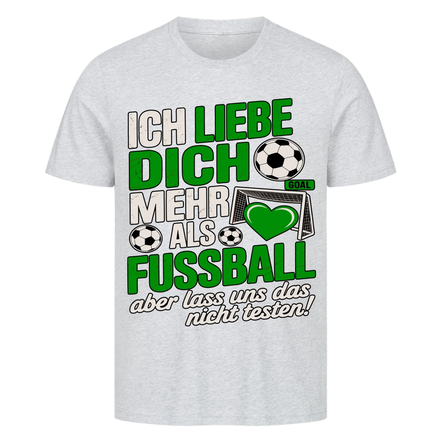 Ich liebe dich mehr als Fussball premium T-Shirt