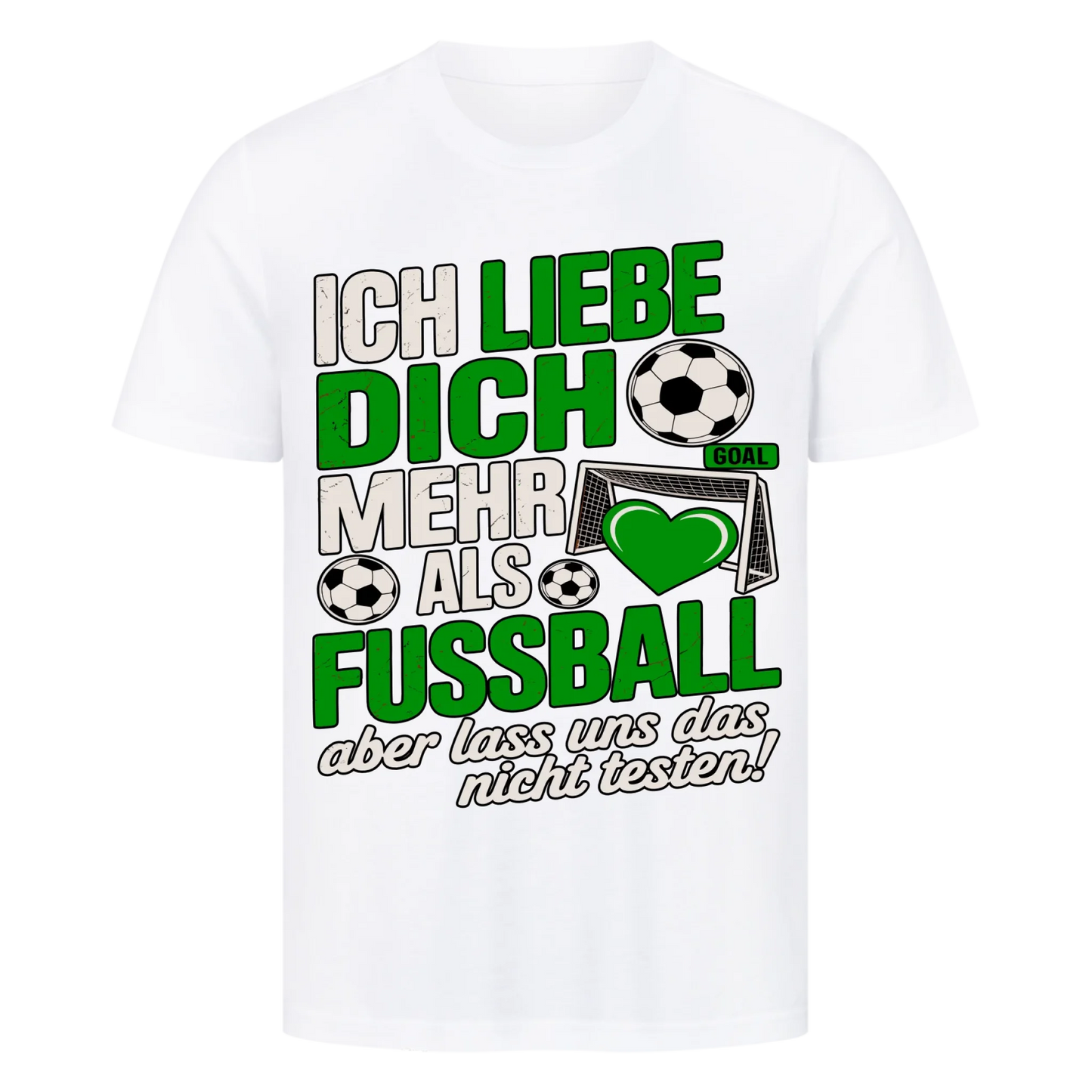 Ich liebe dich mehr als Fussball premium T-Shirt