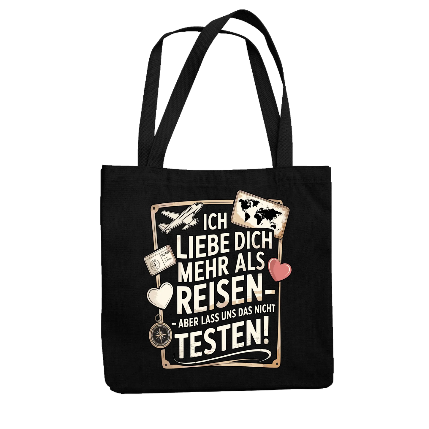 Ich liebe dich mehr als Reisen aber lass uns das nicht testen Jutetasche 13