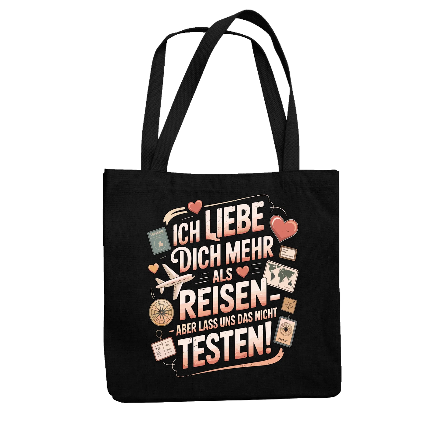 Ich liebe dich mehr als Reisen aber lass uns das nicht testen Jutetasche 15