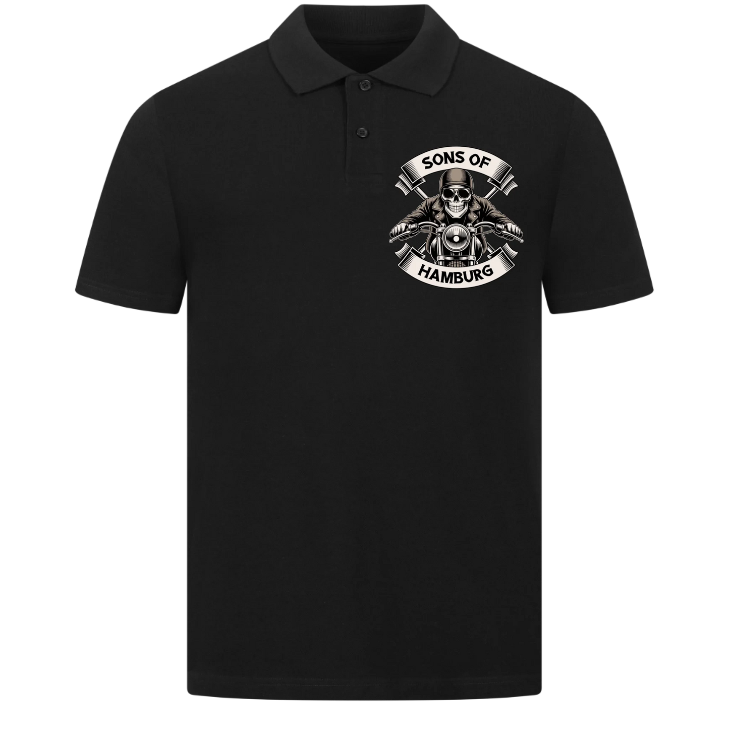 Sons of [Ort] – Personalisiertes Biker Poloshirt Brustlogo