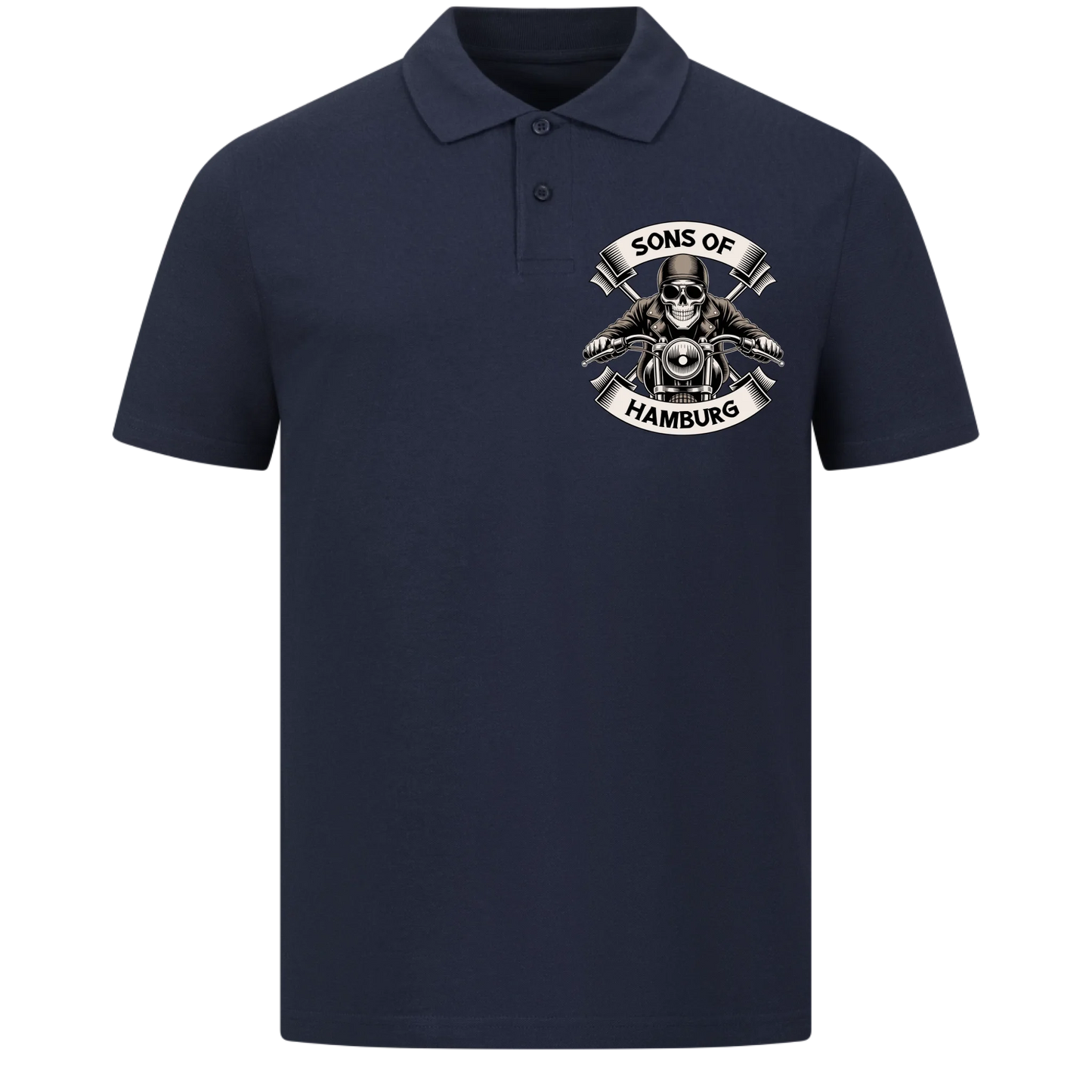 Sons of [Ort] – Personalisiertes Biker Poloshirt Brustlogo
