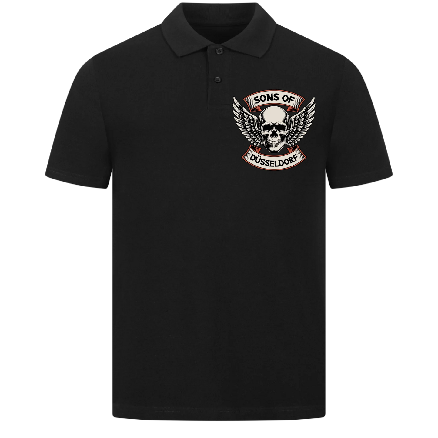 Sons of [Ort] BORN TO RIDE – Personalisiertes Biker Poloshirt Brustlogo
