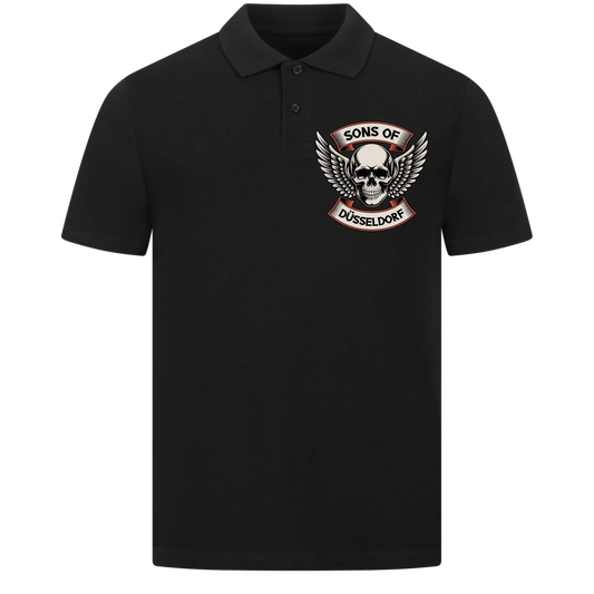 Sons of [Ort] BORN TO RIDE – Personalisiertes Biker Poloshirt Brustlogo