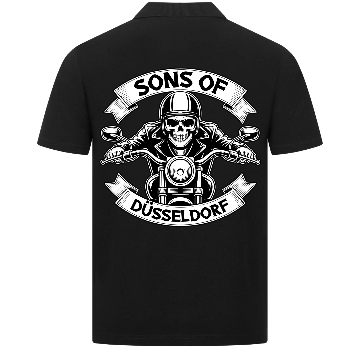 Sons of [Ort] – Personalisiertes Biker Poloshirt Brustlogo