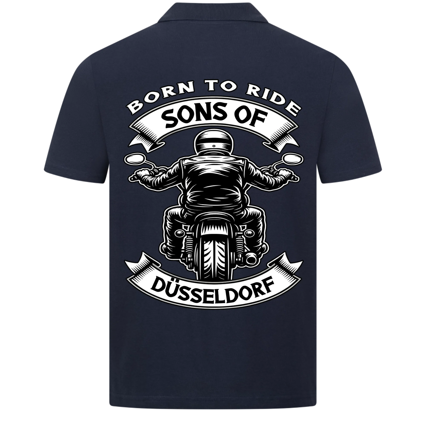Sons of [Ort] – Personalisiertes Biker Poloshirt Brustlogo