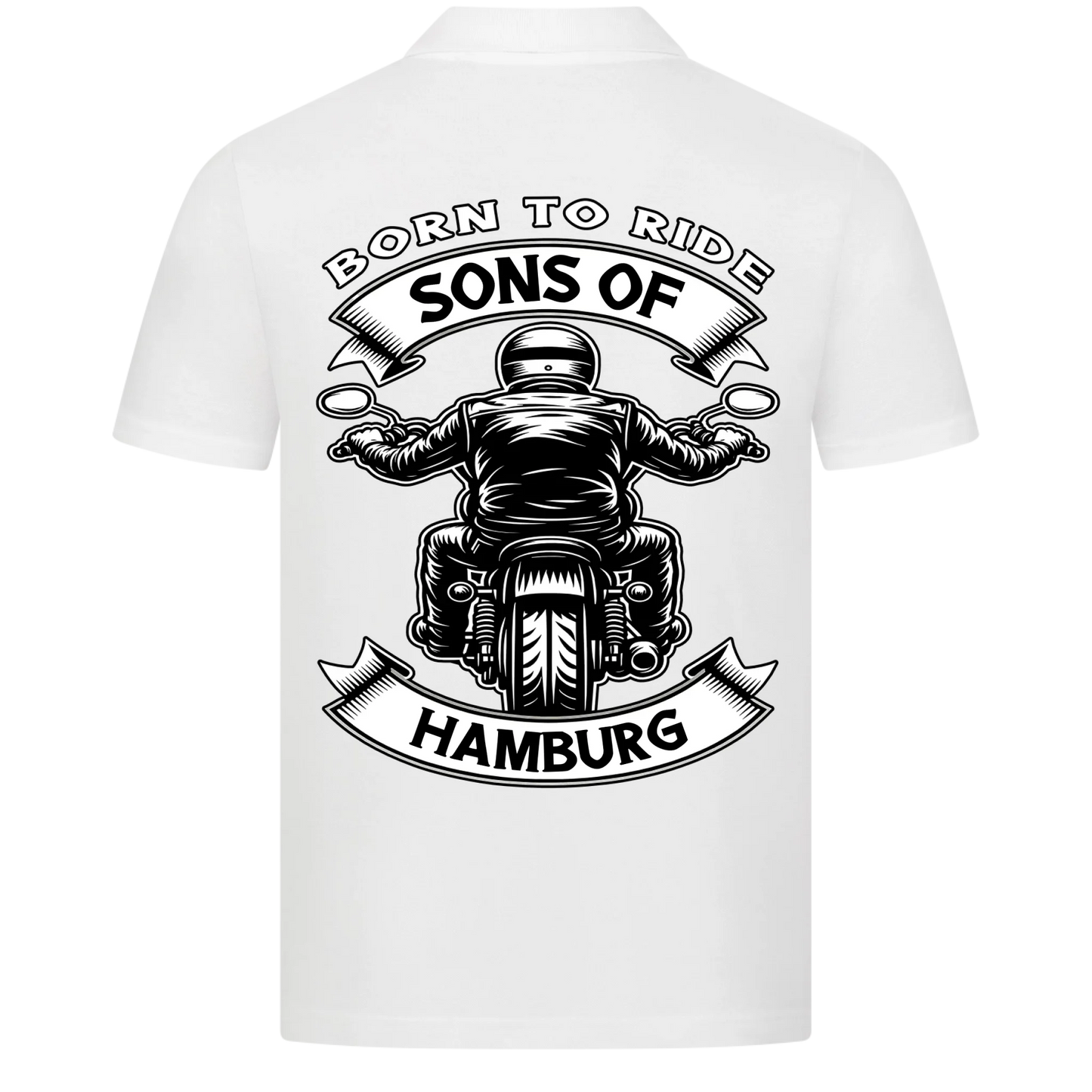 Sons of [Ort] – Personalisiertes Biker Poloshirt Brustlogo