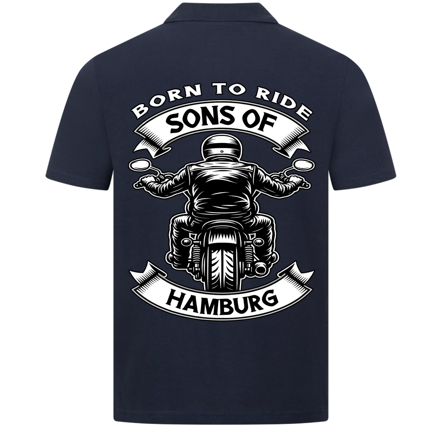 Sons of [Ort] – Personalisiertes Biker Poloshirt Brustlogo