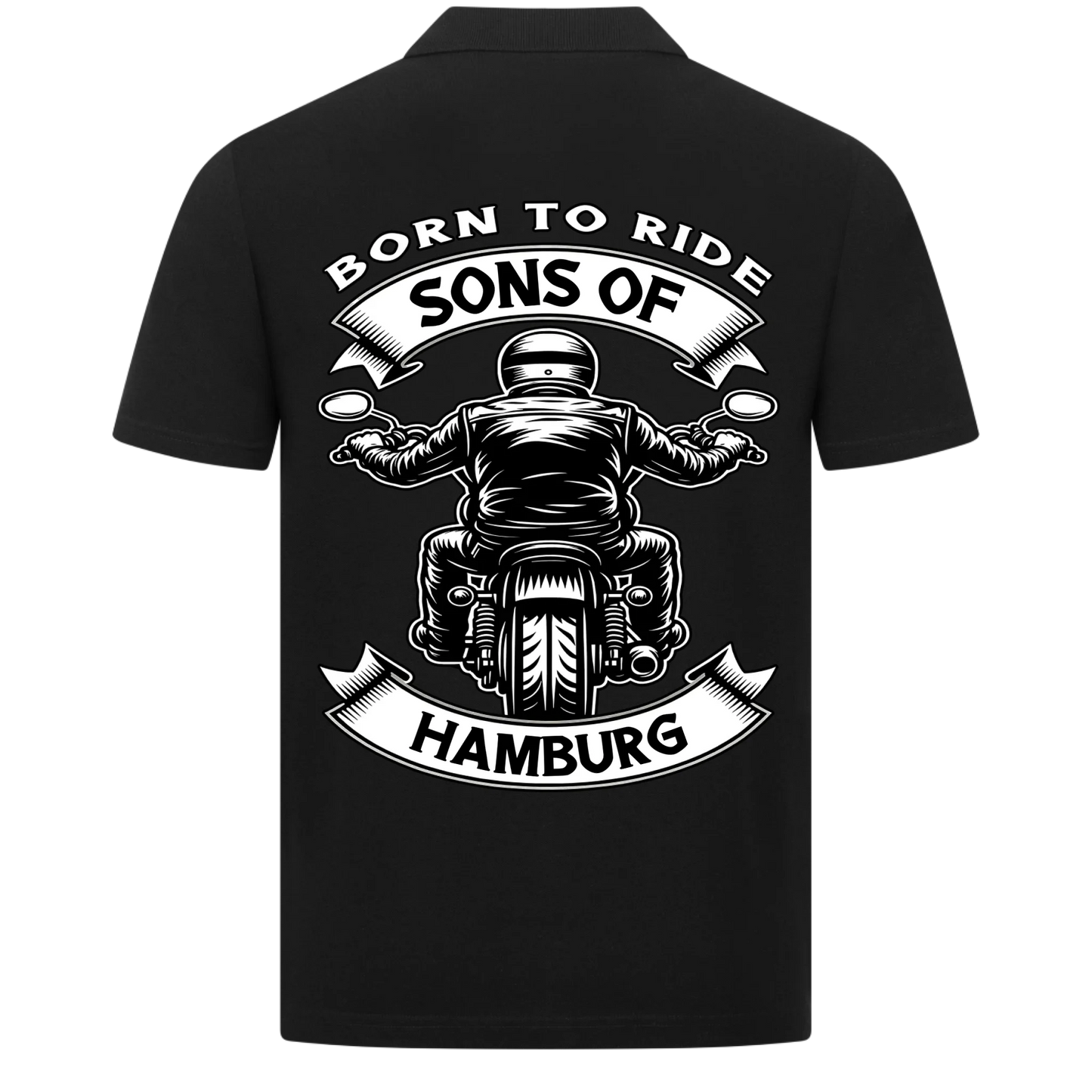 Sons of [Ort] – Personalisiertes Biker Poloshirt Brustlogo