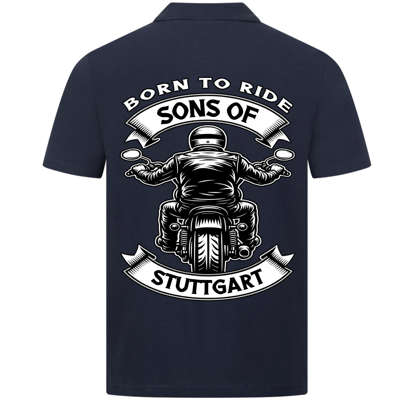 Sons of [Ort] – Personalisiertes Biker Poloshirt Brustlogo