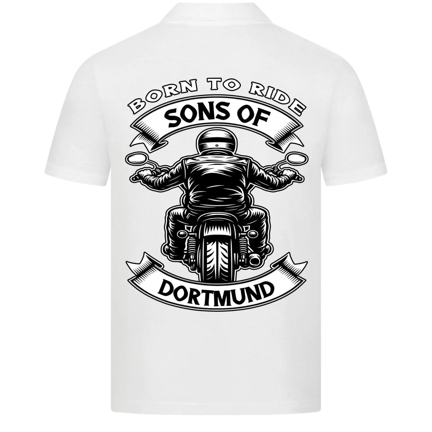 Sons of [Ort] – Personalisiertes Biker Poloshirt Brustlogo