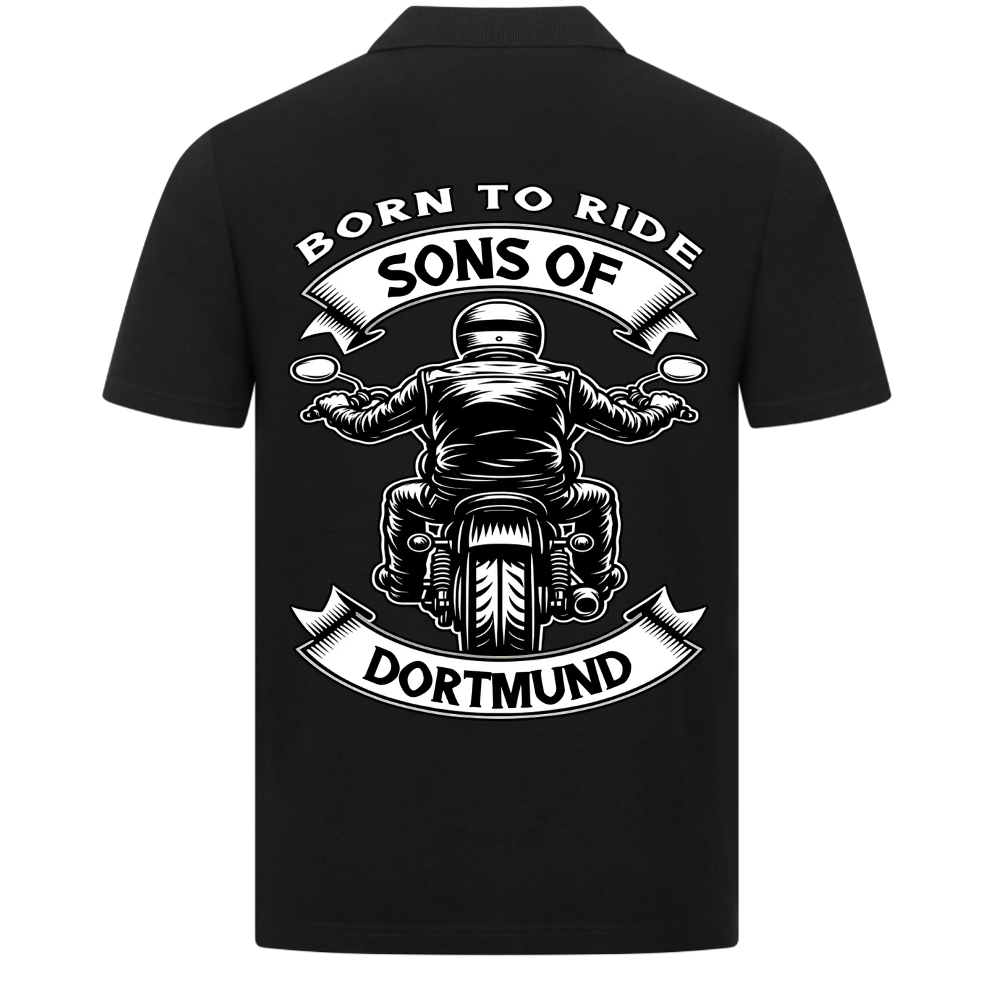 Sons of [Ort] – Personalisiertes Biker Poloshirt Brustlogo