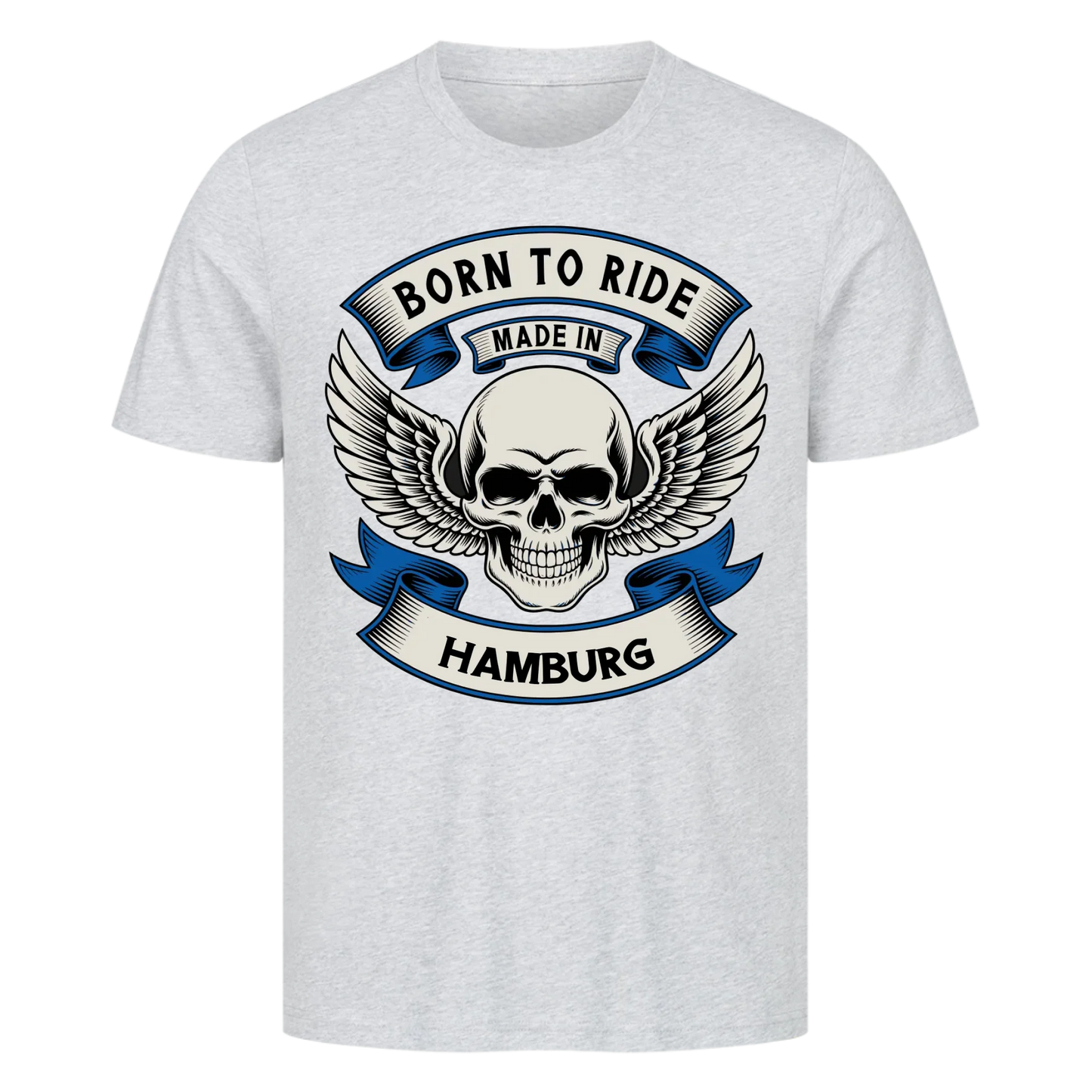 Born to ride made in [Ort] – Personalisiertes Biker Premium T-Shirt