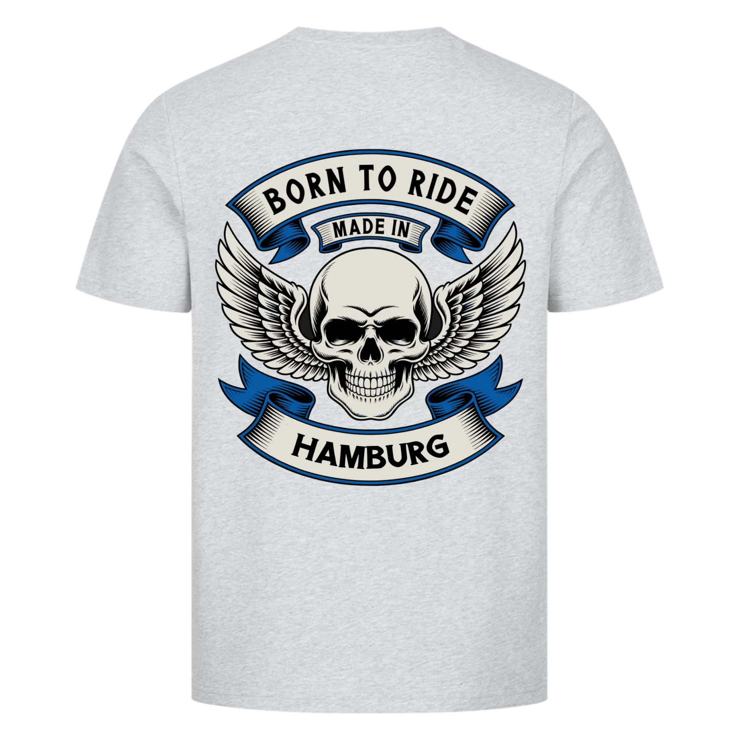 Born to ride made in [Ort] – Personalisiertes Biker Premium T-Shirt