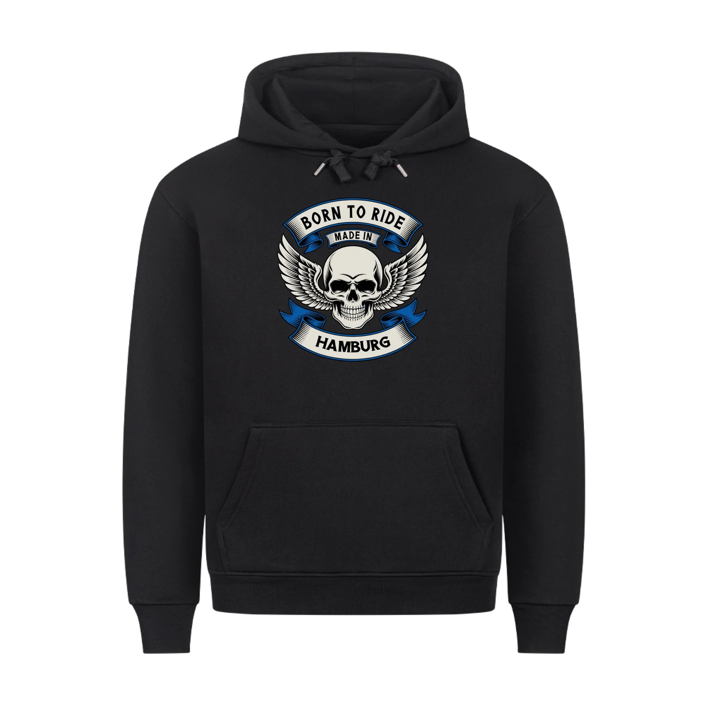 Born to Ride made in [Ort] – Personalisiertes Biker Premium Hoodie