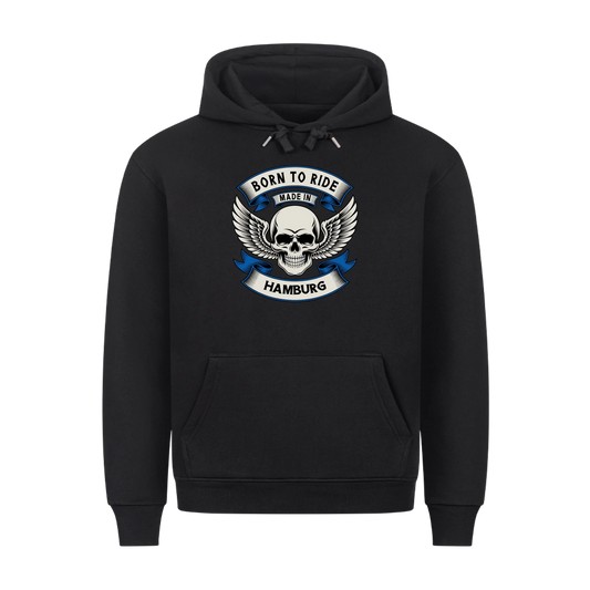 Born to Ride made in [Ort] – Personalisiertes Biker Premium Hoodie