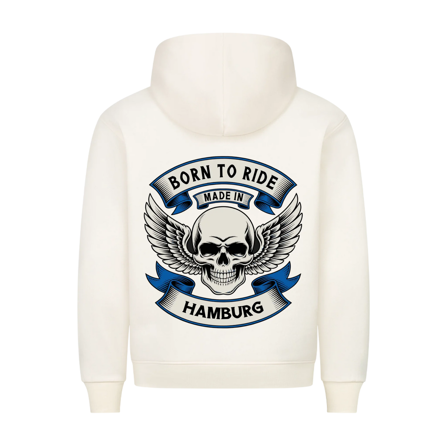 Born to Ride made in [Ort] – Personalisiertes Biker Premium Hoodie