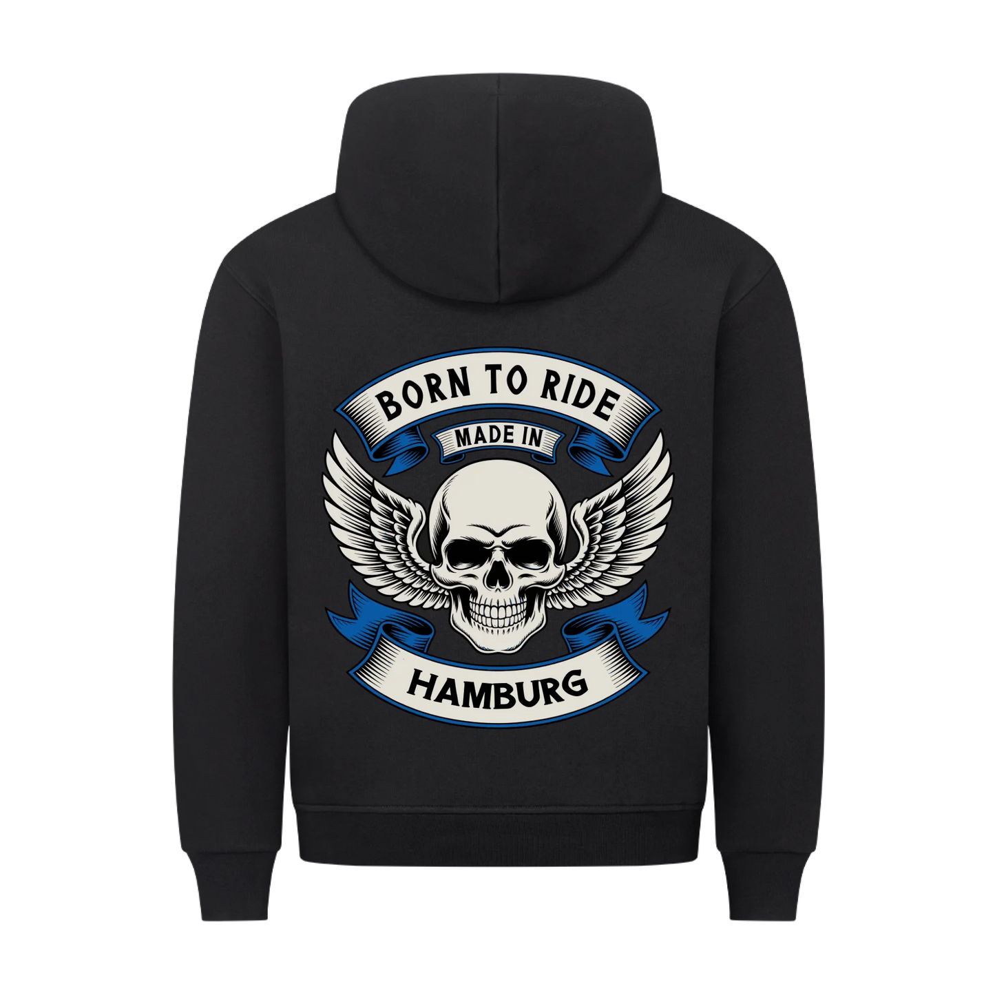 Born to Ride made in [Ort] – Personalisiertes Biker Premium Hoodie