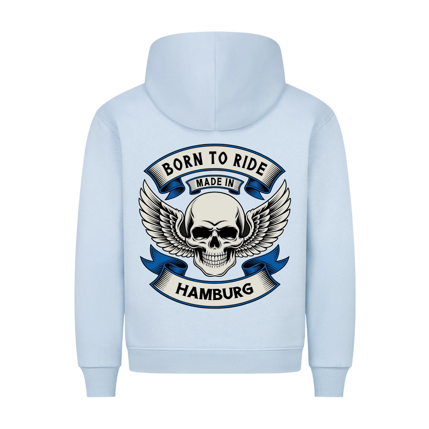 Born to Ride made in [Ort] – Personalisiertes Biker Premium Hoodie