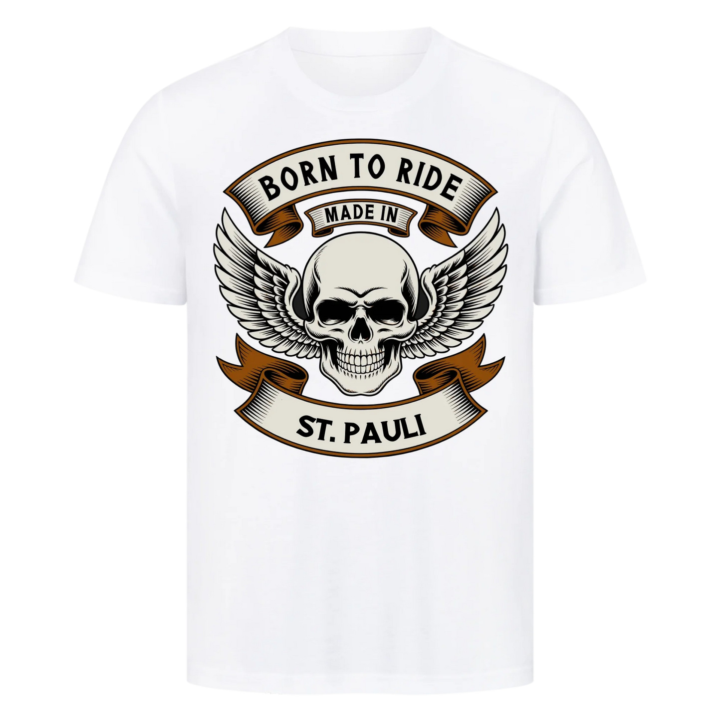 Born to ride made in [Ort] – Personalisiertes Biker Premium T-Shirt 18