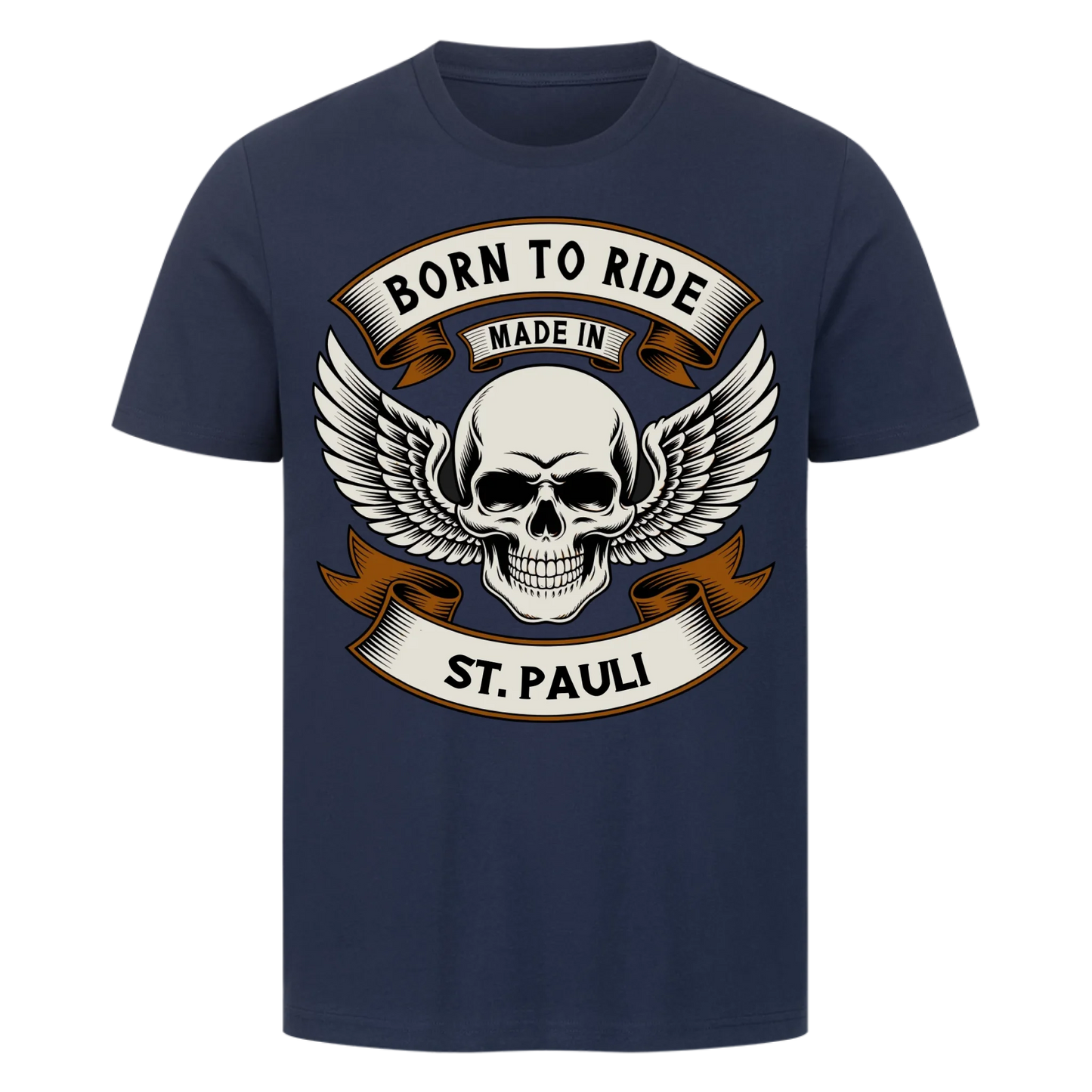 Born to ride made in [Ort] – Personalisiertes Biker Premium T-Shirt 18