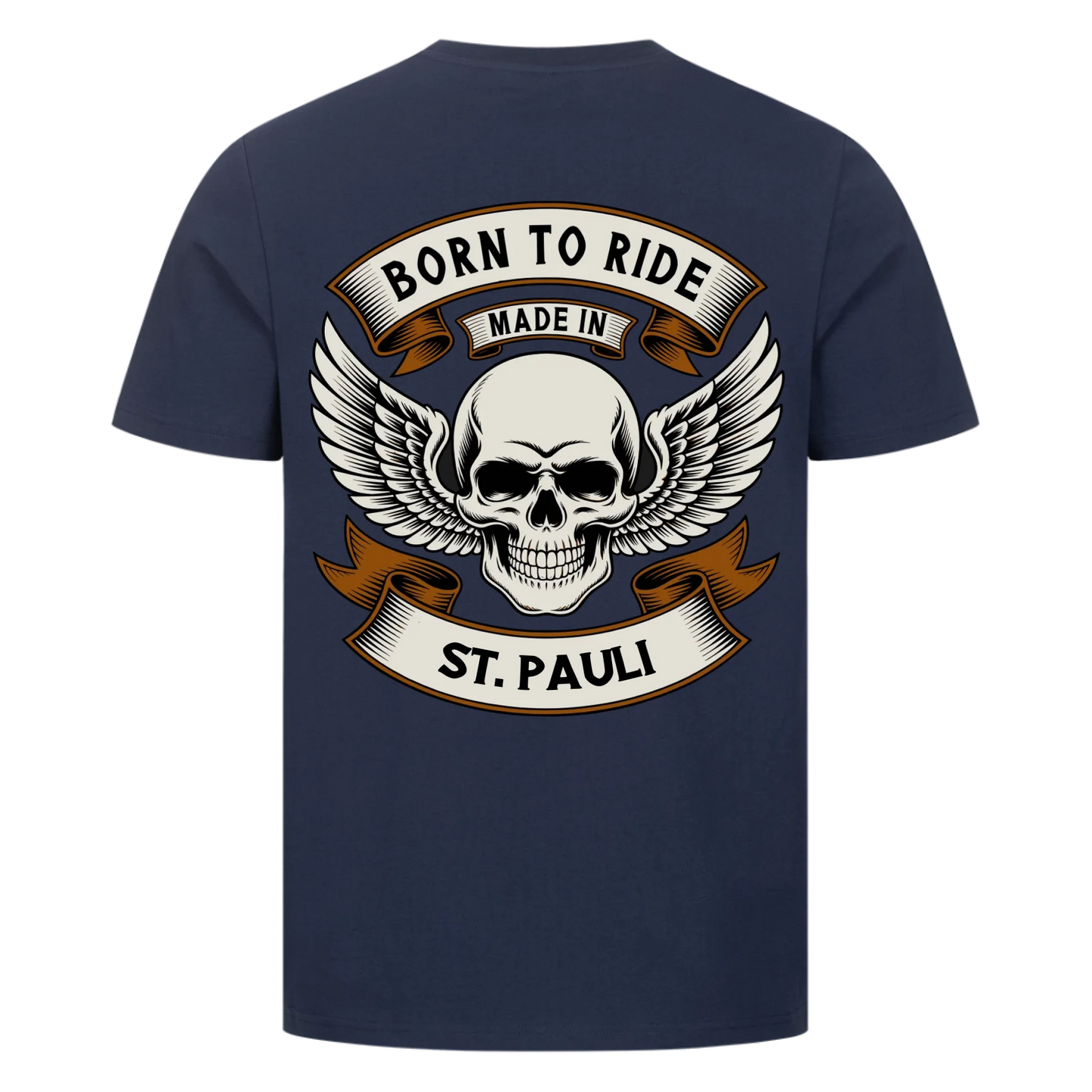 Born to ride made in [Ort] – Personalisiertes Biker Premium T-Shirt 18