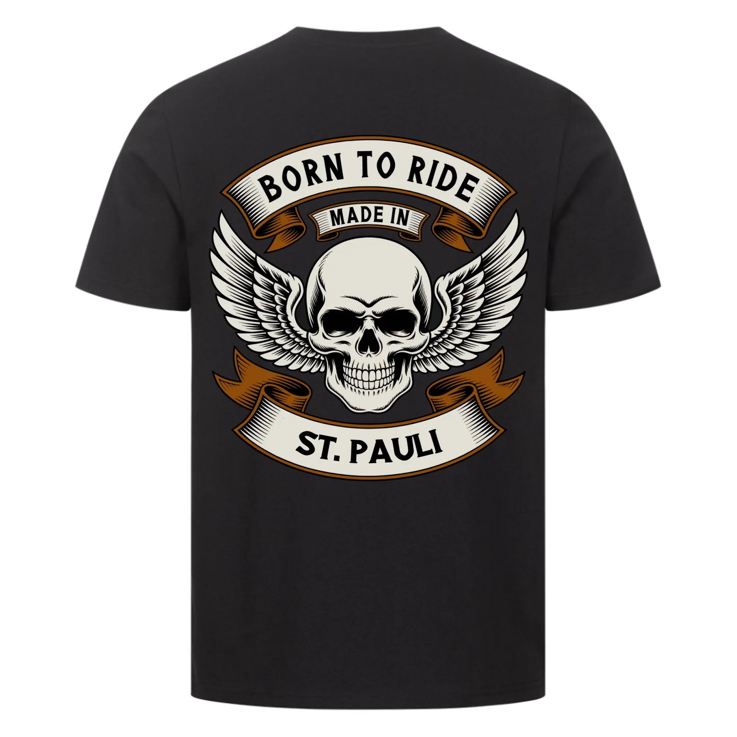 Born to ride made in [Ort] – Personalisiertes Biker Premium T-Shirt 18