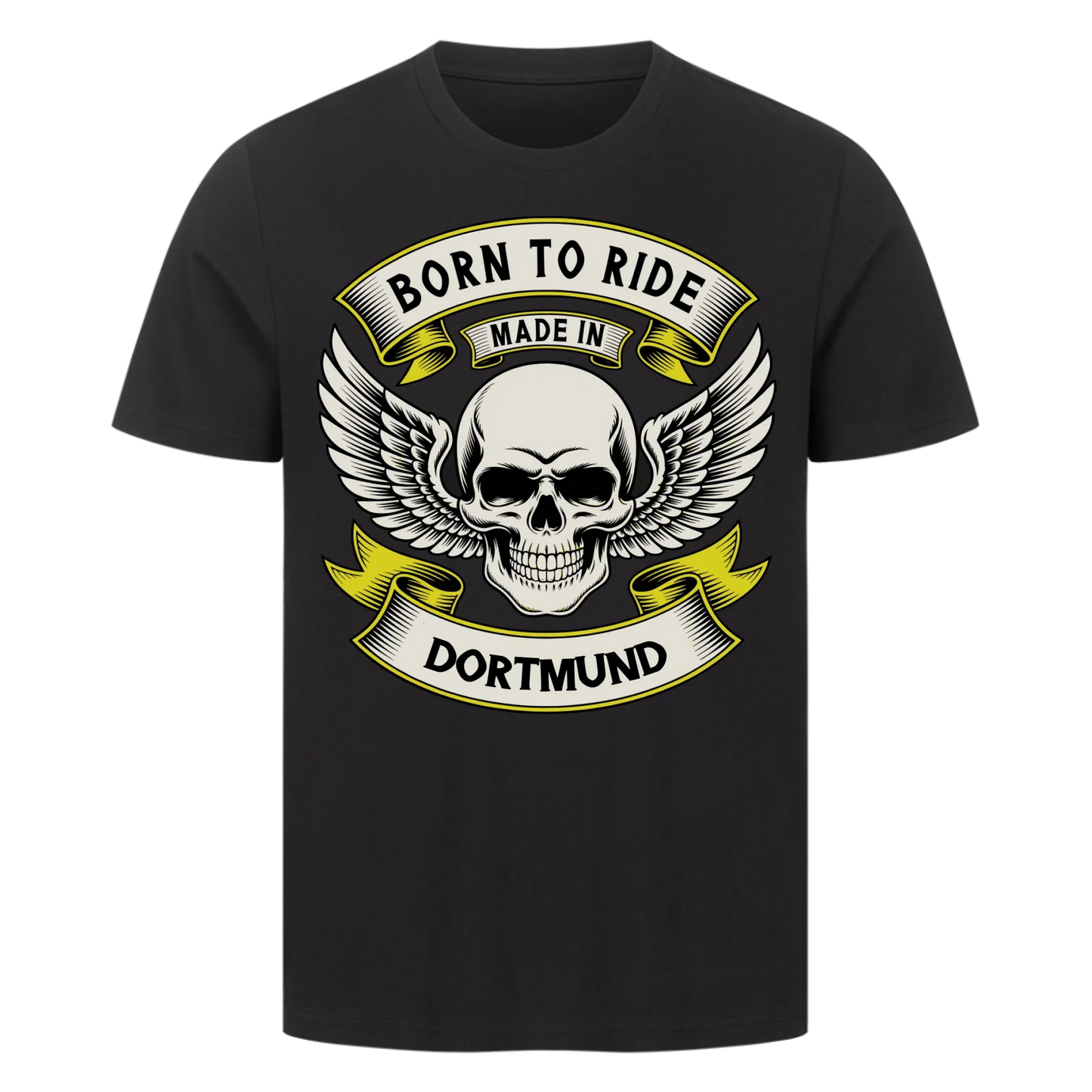 Born to ride made in [Ort] – Personalisiertes Biker Premium T-Shirt 19