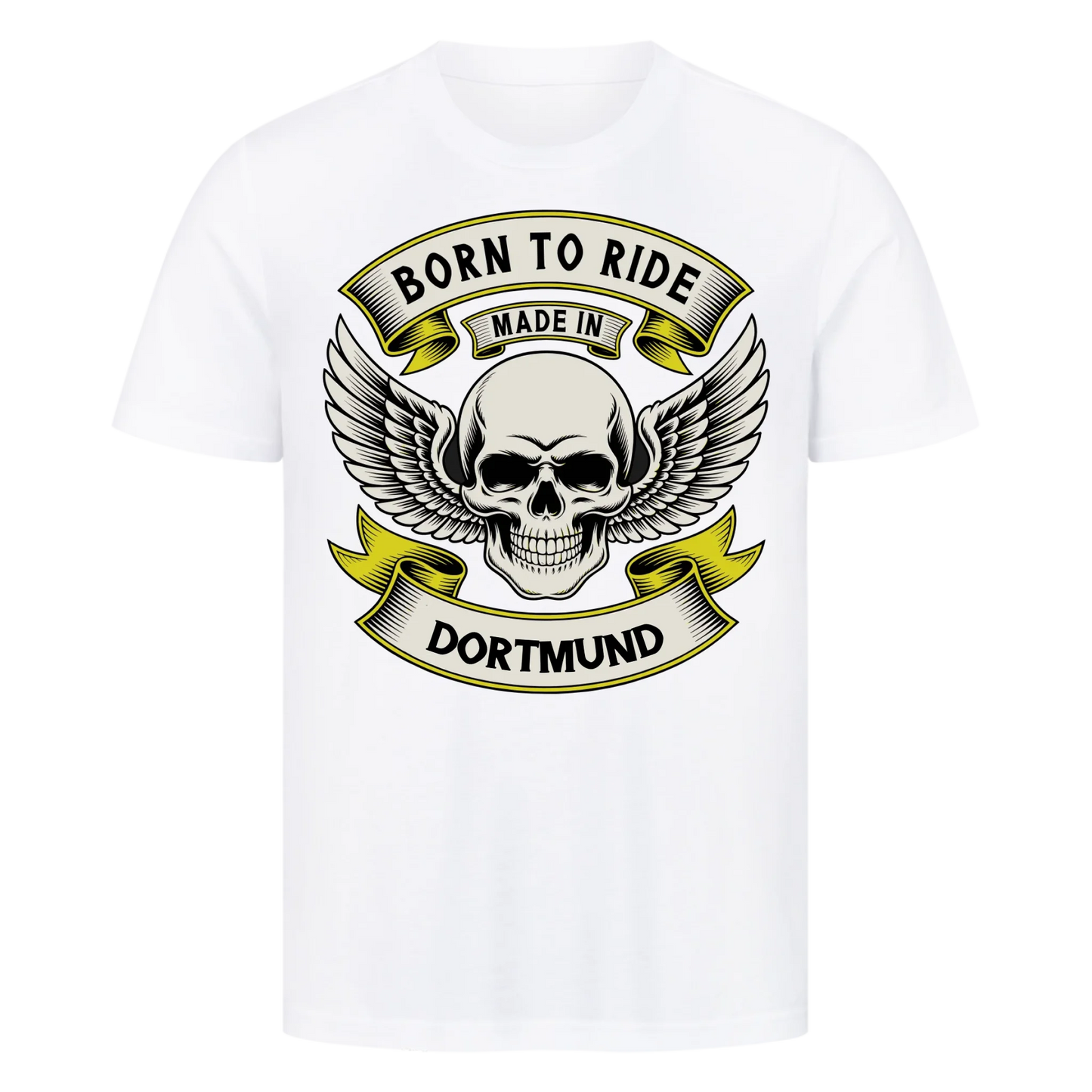 Born to ride made in [Ort] – Personalisiertes Biker Premium T-Shirt 19