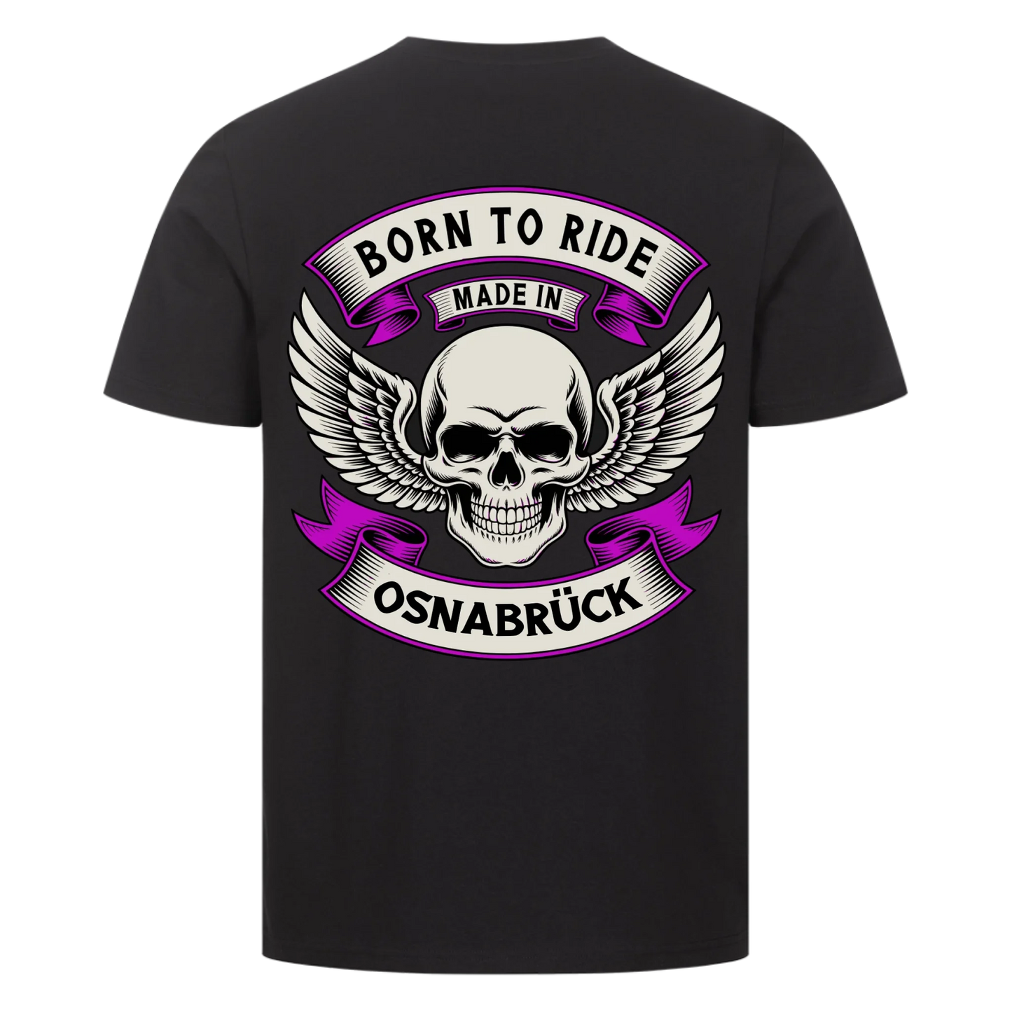 Born to ride made in [Ort] – Personalisiertes Biker Premium T-Shirt 21