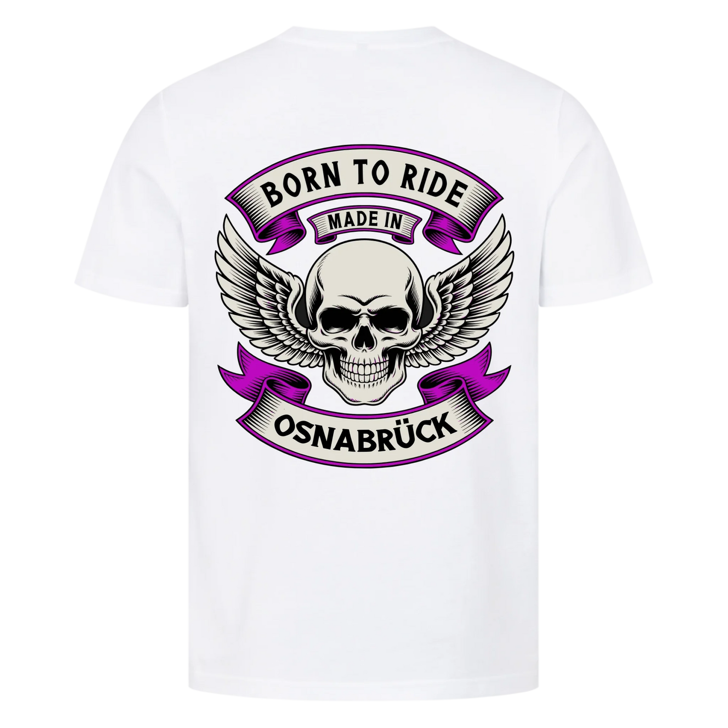 Born to ride made in [Ort] – Personalisiertes Biker Premium T-Shirt 21