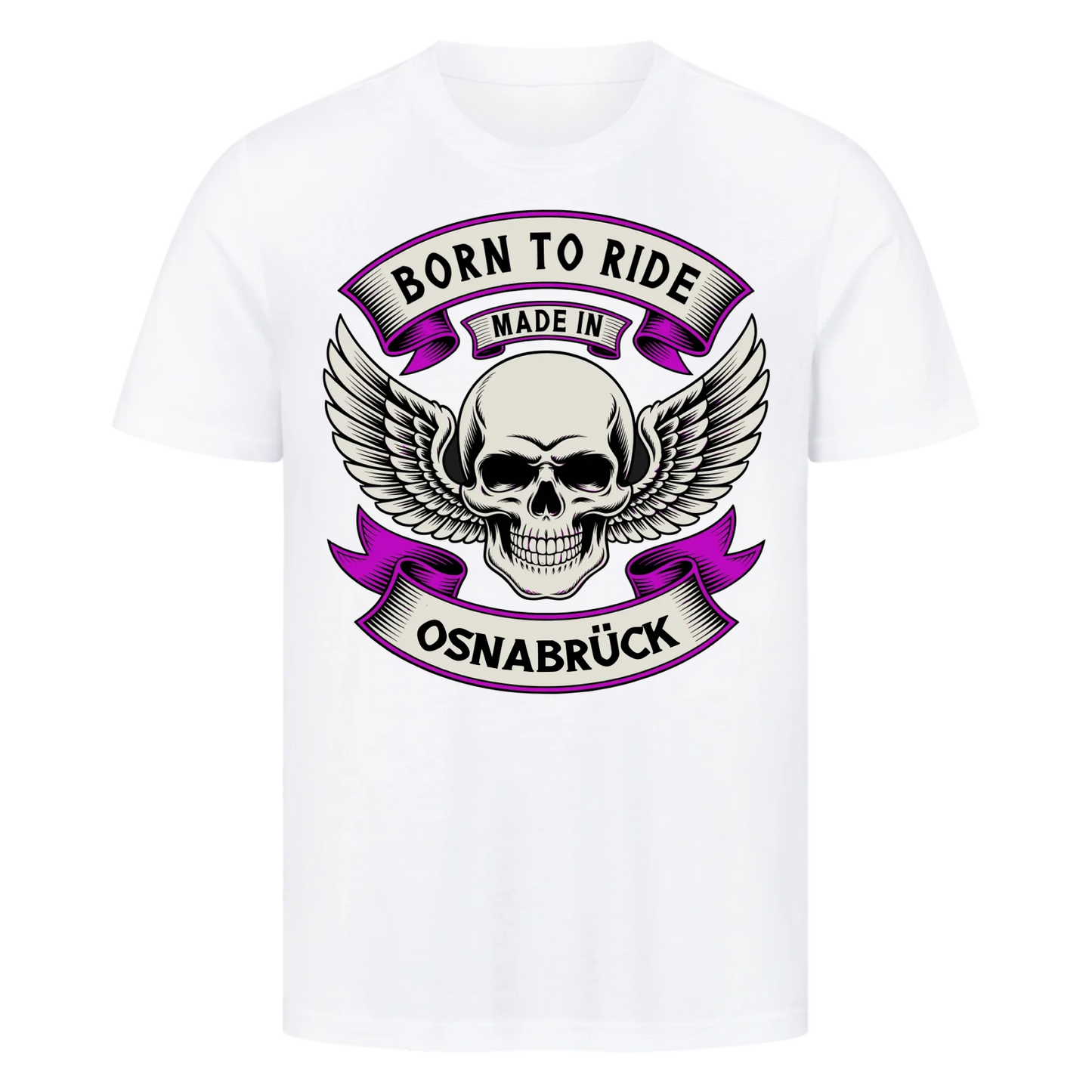 Born to ride made in [Ort] – Personalisiertes Biker Premium T-Shirt 21