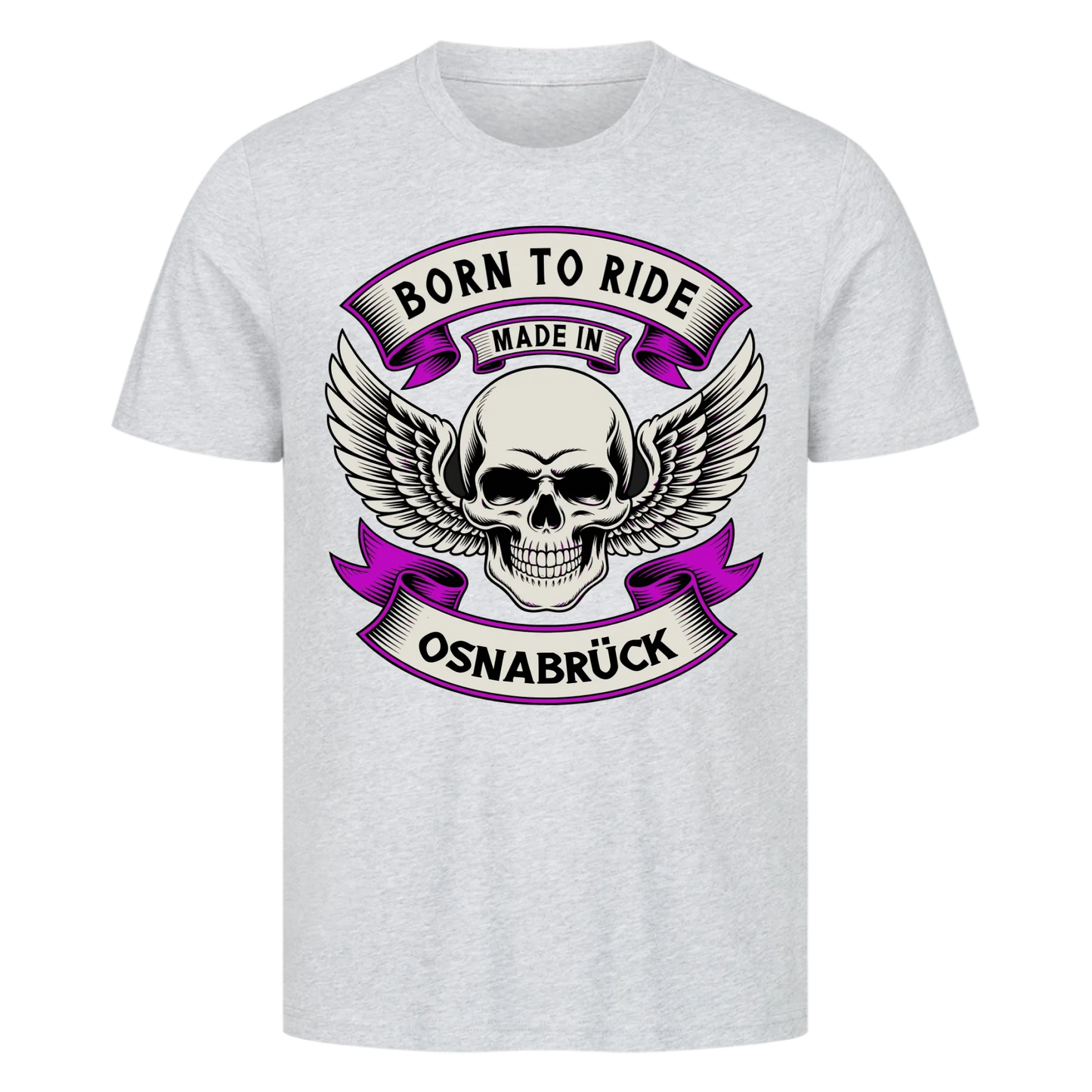 Born to ride made in [Ort] – Personalisiertes Biker Premium T-Shirt 21