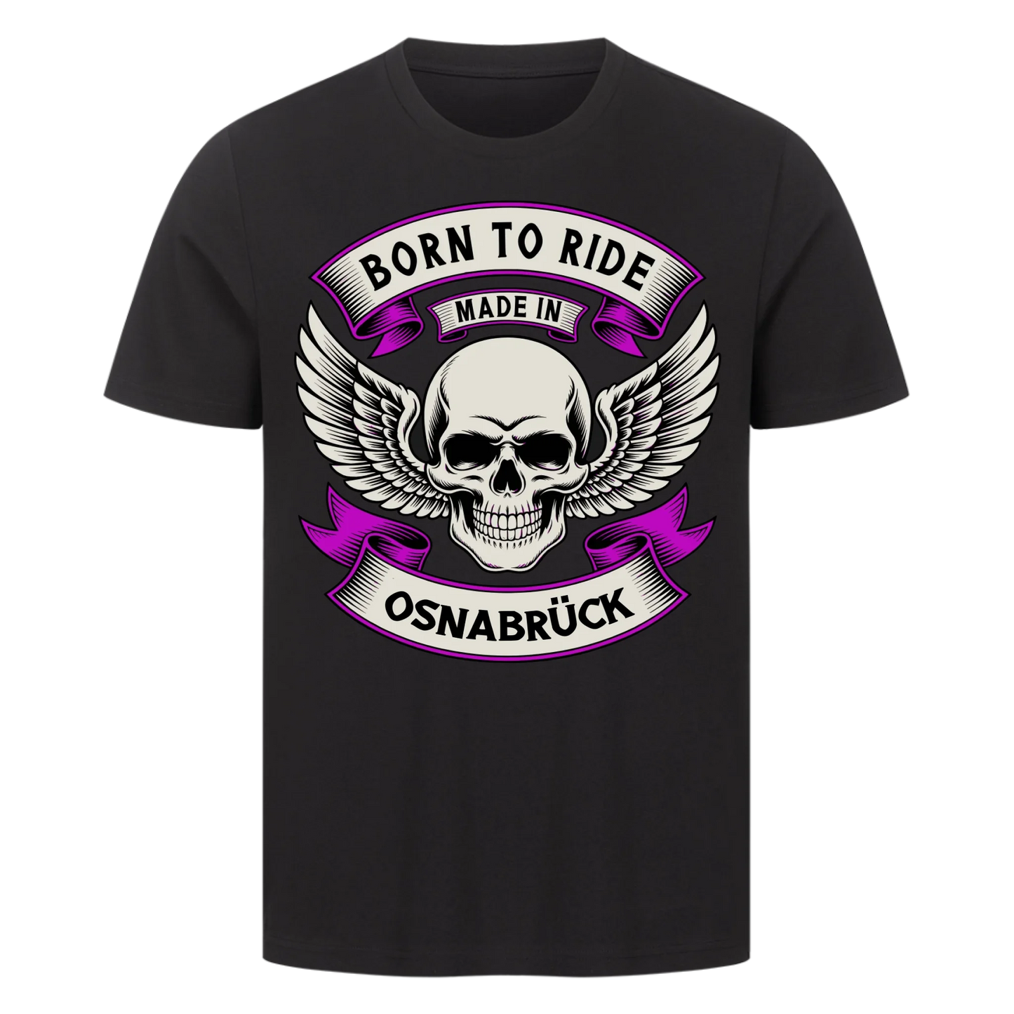 Born to ride made in [Ort] – Personalisiertes Biker Premium T-Shirt 21