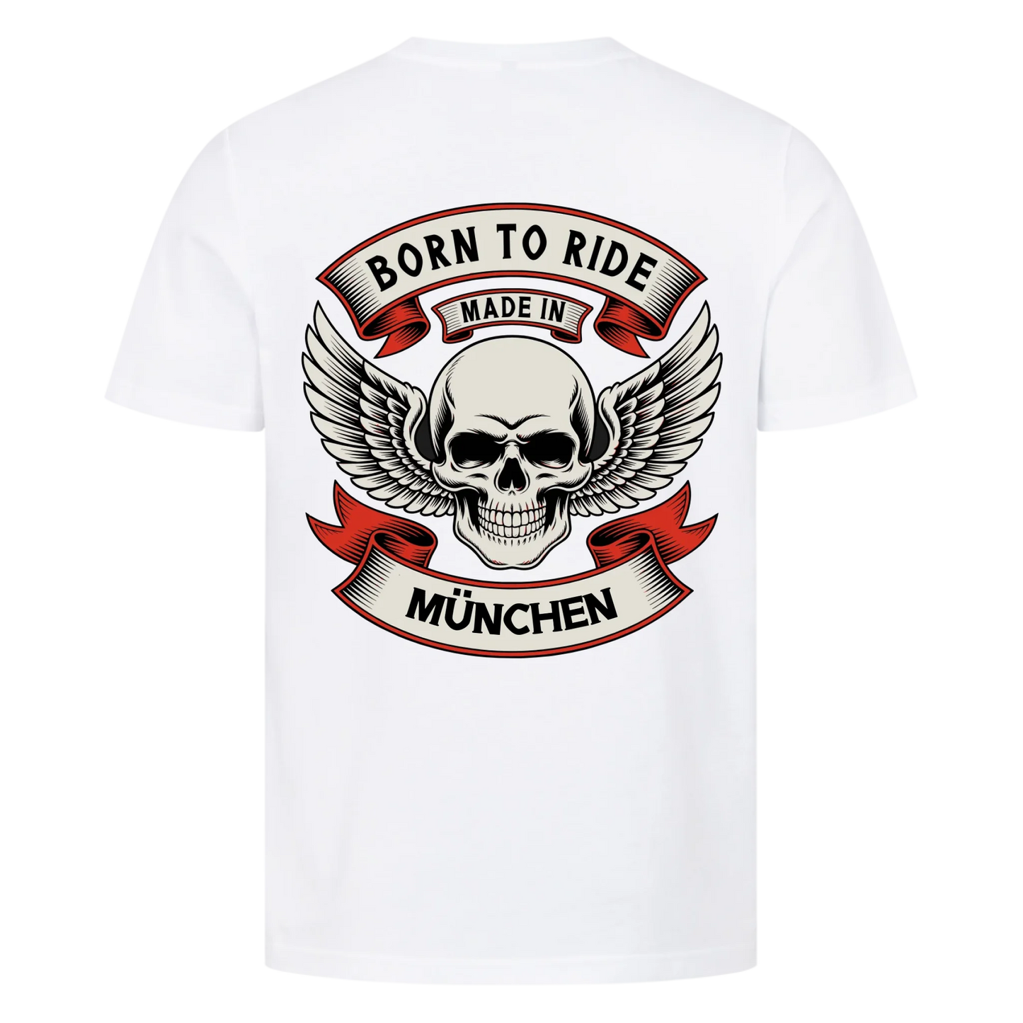 Born to ride made in [Ort] – Personalisiertes Biker Premium T-Shirt 22
