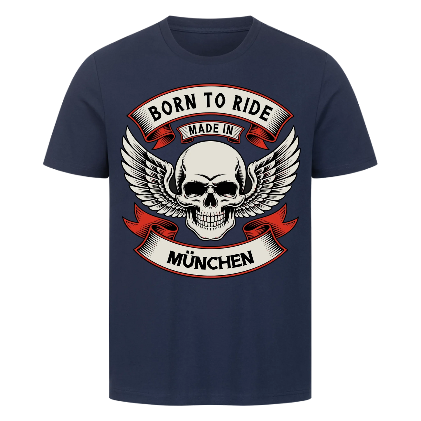Born to ride made in [Ort] – Personalisiertes Biker Premium T-Shirt 22
