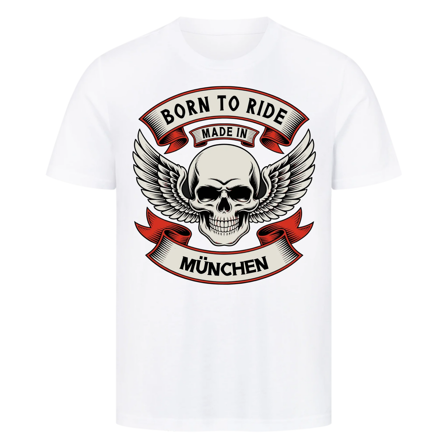 Born to ride made in [Ort] – Personalisiertes Biker Premium T-Shirt 22