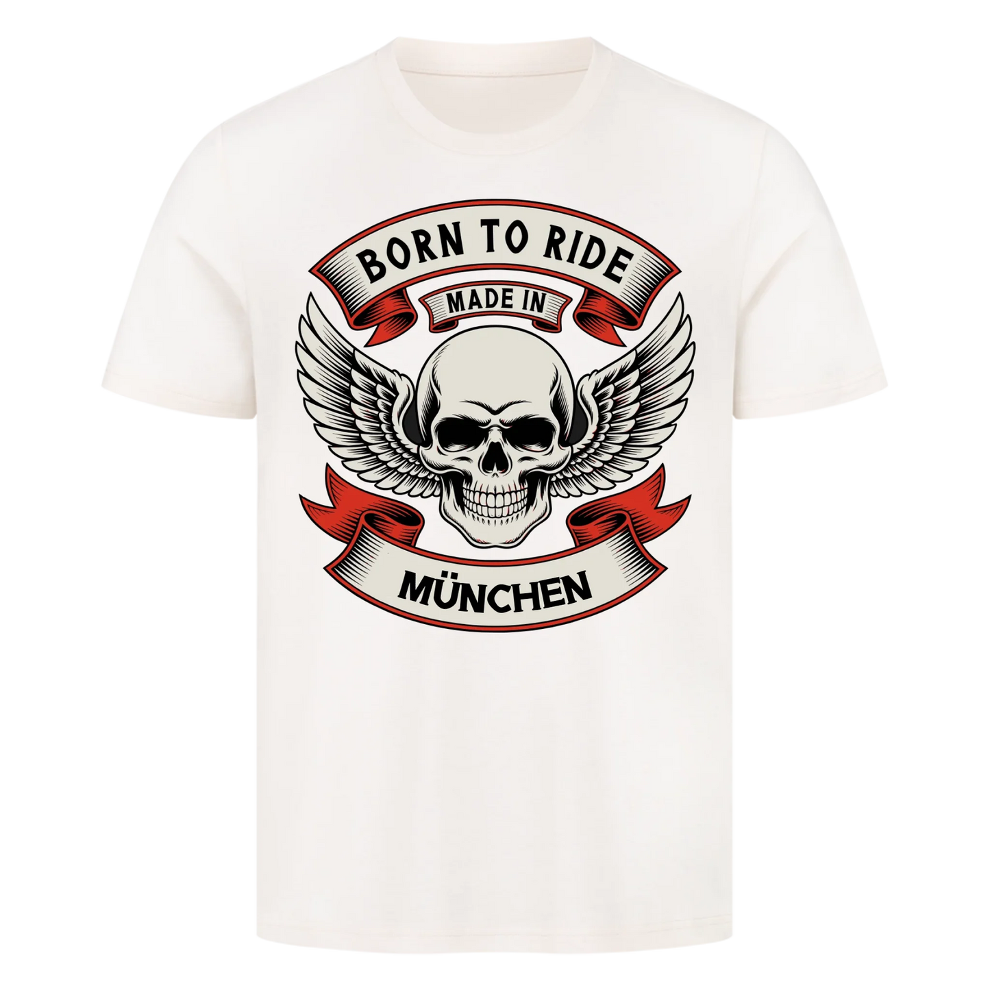 Born to ride made in [Ort] – Personalisiertes Biker Premium T-Shirt 22
